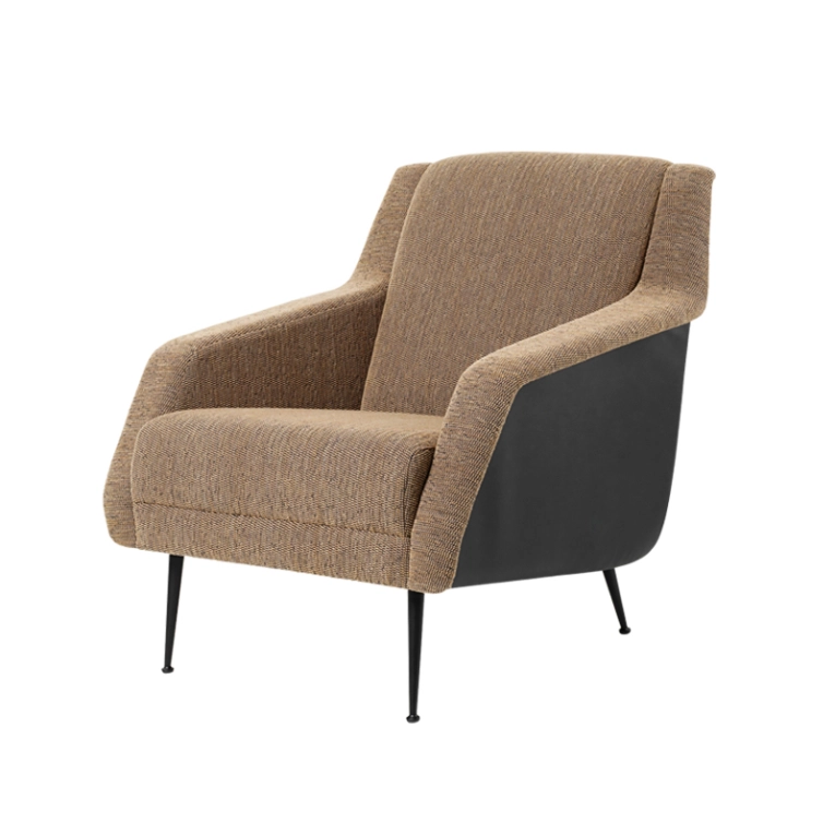 Fauteuil CDC.1 Boucle 005/ cuir noir/ pieds noir mat GUBI