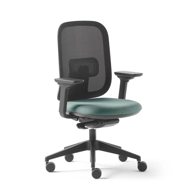 Fauteuil de bureau ALAIA résille vert d'eau chiné SILVERA PRO