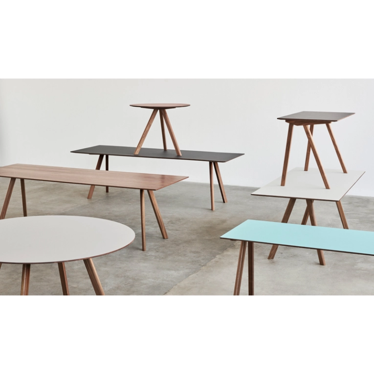 Table COPENHAGUE CPH 30 Lino gris foncé/ noyer vernis à base d'eau HAY