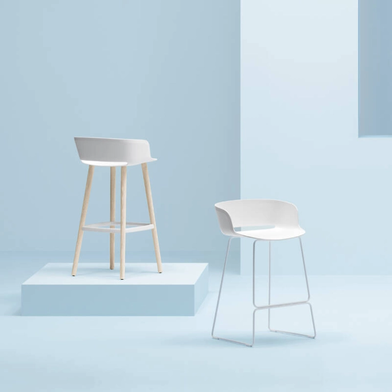 Tabouret haut BABILA 2748 Blanc/ noir PEDRALI