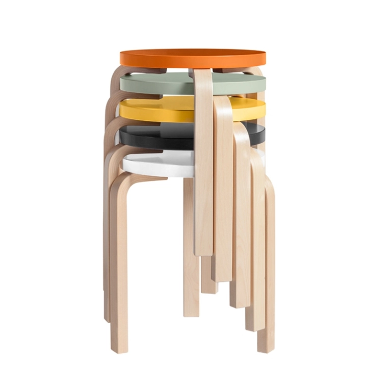 Tabouret 60 assise laquée Vert ARTEK