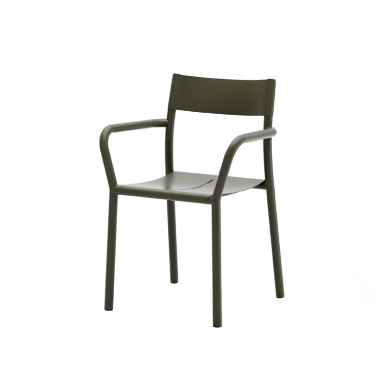 Chaise extérieur MAY avec accoudoirs Vert foncé NEW WORKS