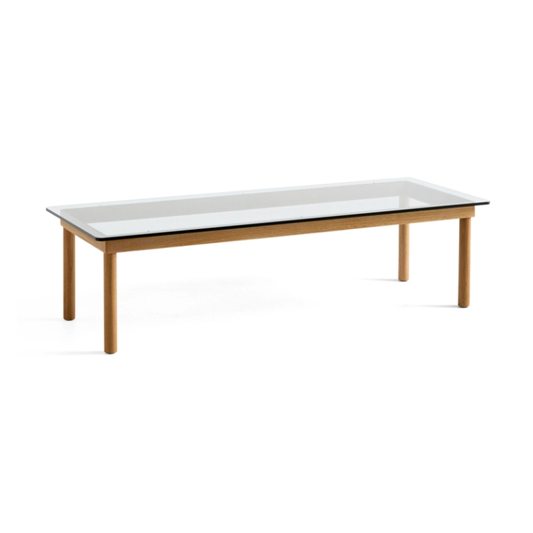 Table basse KOFI 140x50 Chêne/ verre transparent HAY