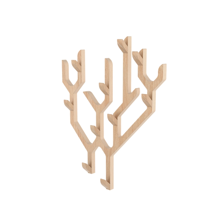 Porte-manteau Porte-manteau mural AMBROISE Chêne HARTO