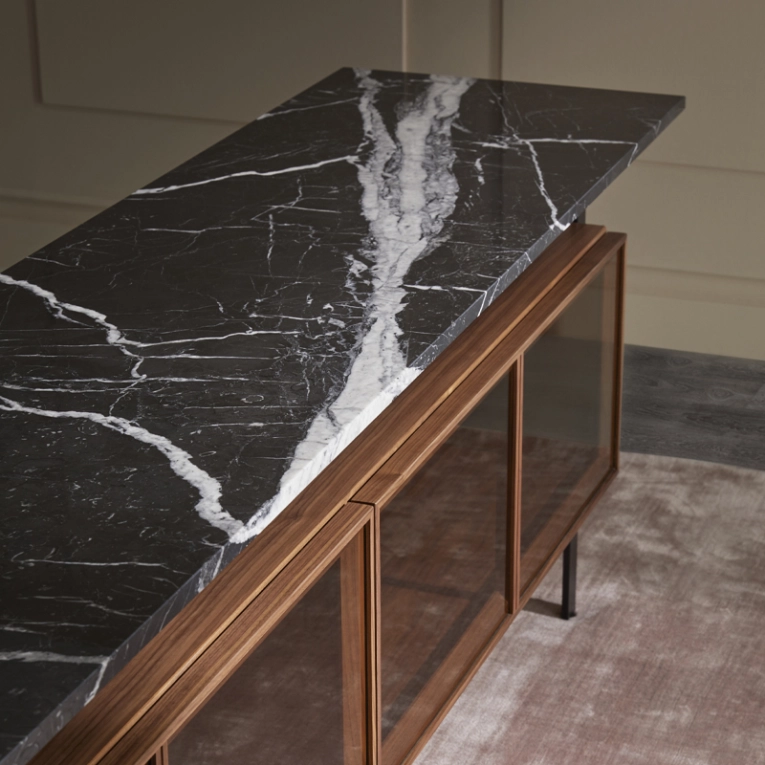 Meuble de rangement CHICAGO Portes Verre Noyer PUNT MOBLES