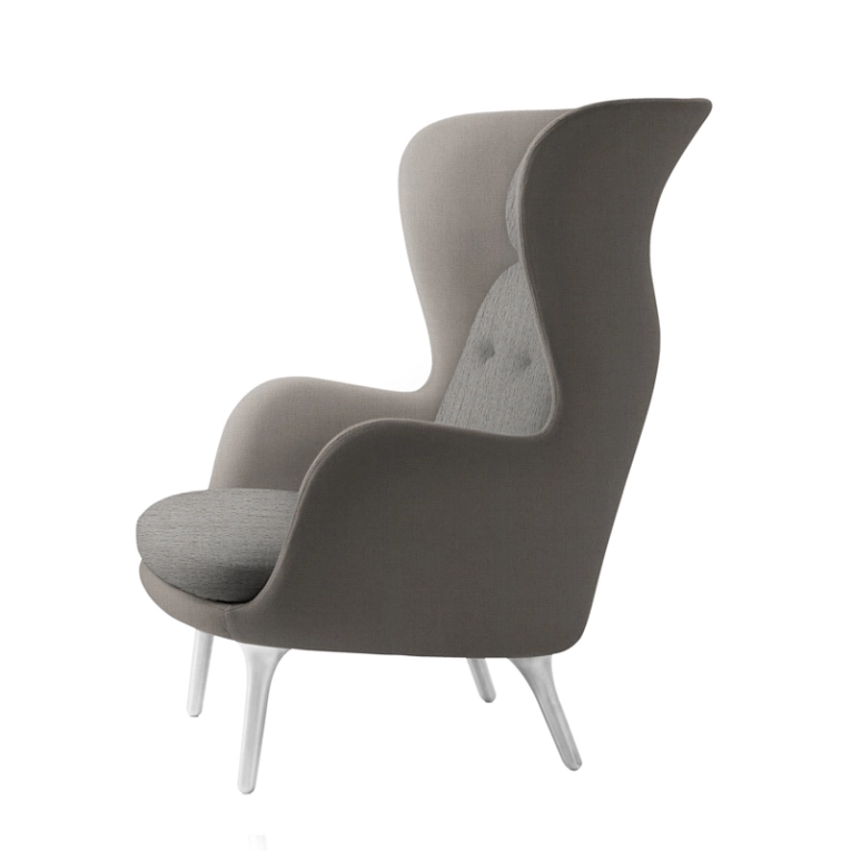 Fauteuil RO pieds aluminium Beige clair/ beige 1120/1121 FRITZ HANSEN