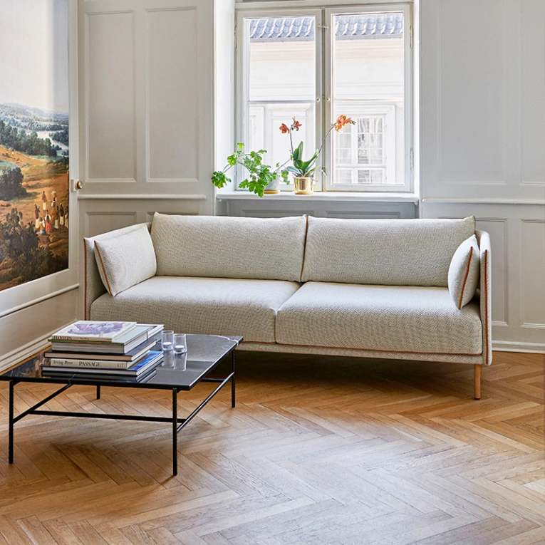 Table basse REBAR 80x84 Marbre noir/ noir HAY