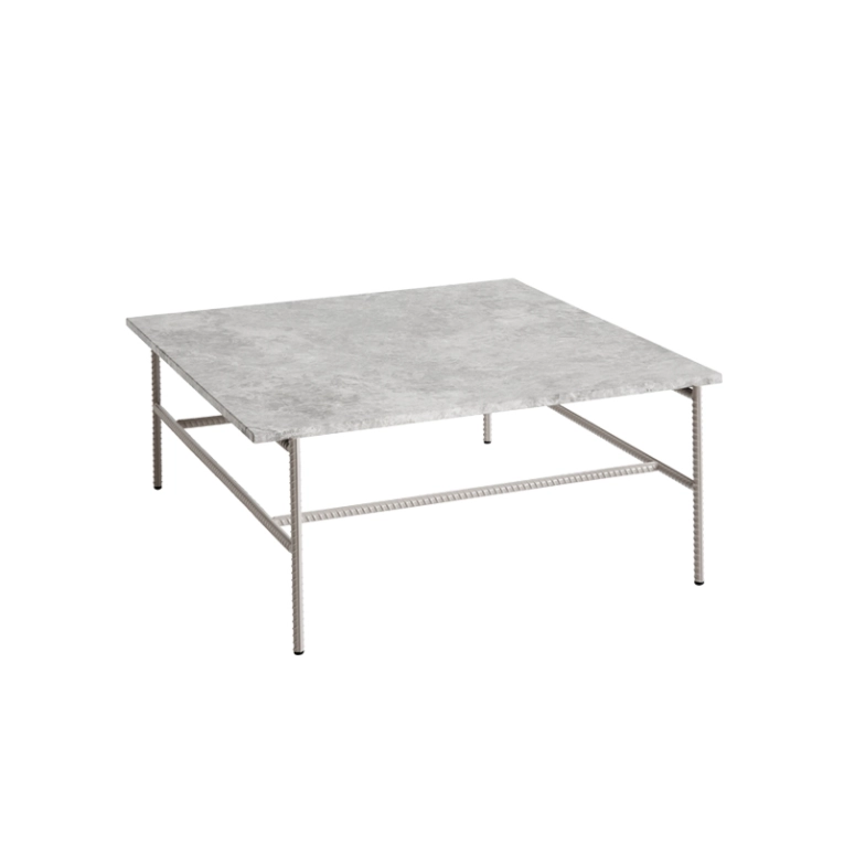 Table basse REBAR 80x84 Marbre gris/ gris HAY