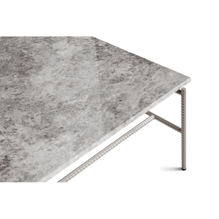 Table basse REBAR 80x84 Marbre gris/ gris HAY