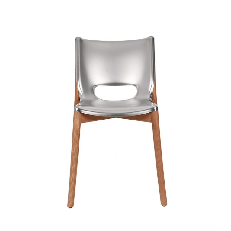 Chaise POÊLE Inox satiné/ hêtre brun ALESSI