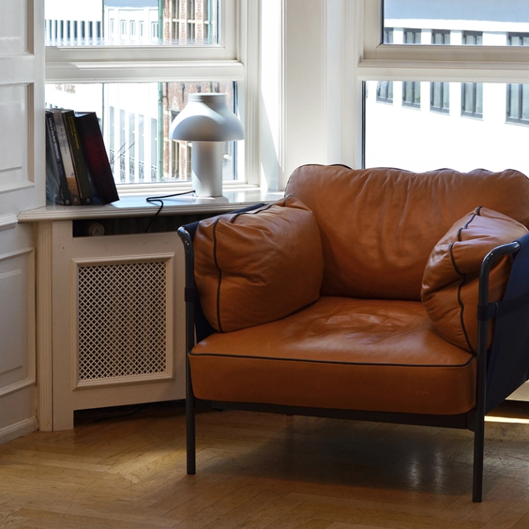 Fauteuil CAN 1 place cuir Cuir cognac HAY