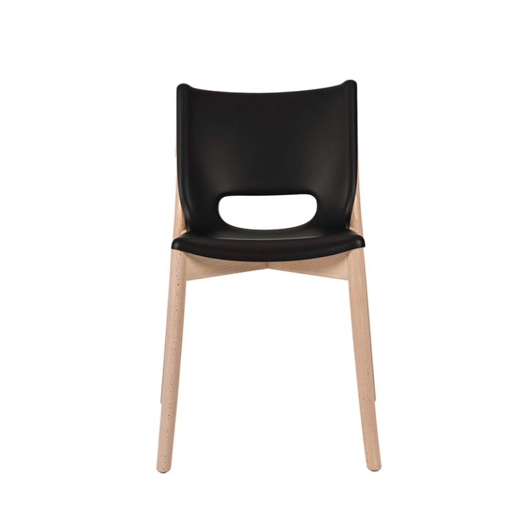 Chaise POÊLE Noir/ hêtre naturel ALESSI