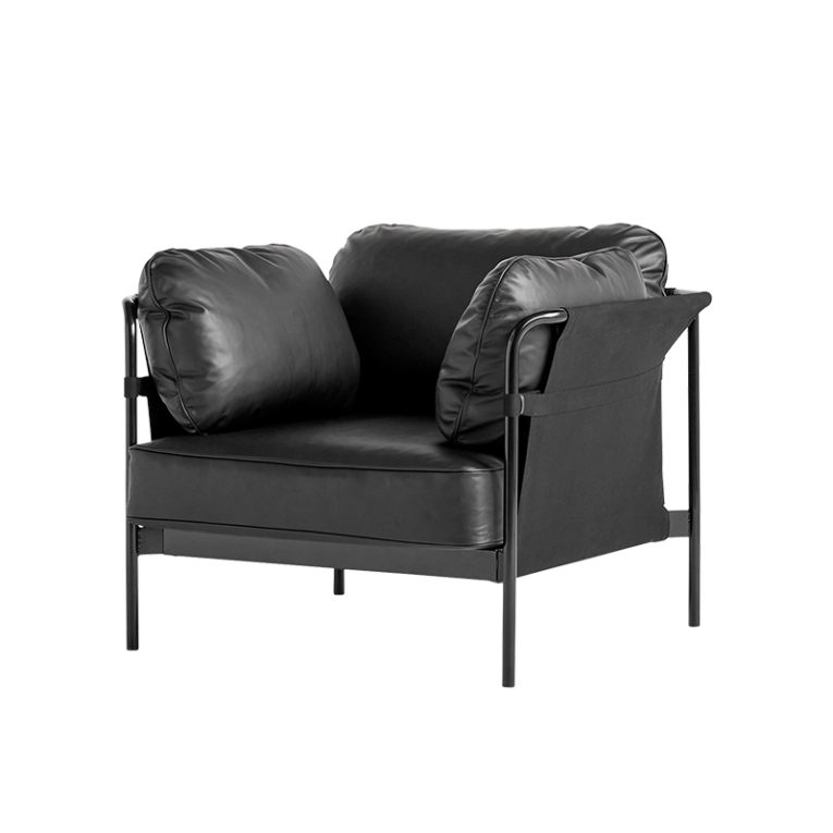 Fauteuil CAN 1 place cuir Cuir noir HAY