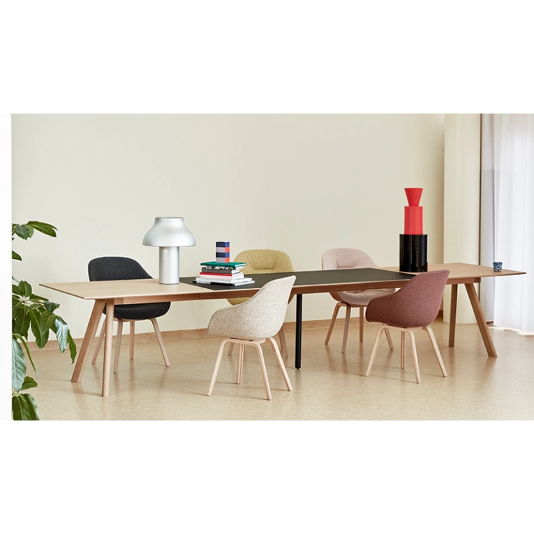 Table CPH 30 Rallonge 50x90 Lino noir/ chêne vernis à base d'eau HAY