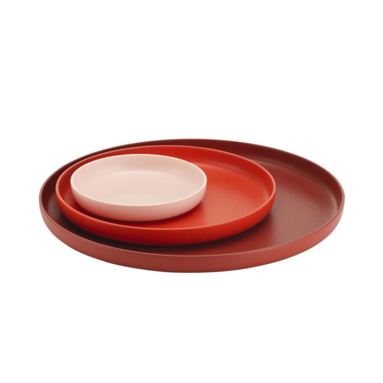 Plateau, plat set de 3 plateaux TRAYS Rouge VITRA
