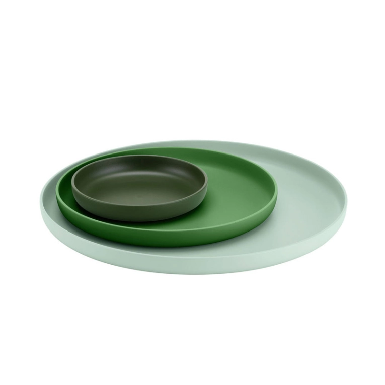 Plateau, plat set de 3 plateaux TRAYS Vert VITRA