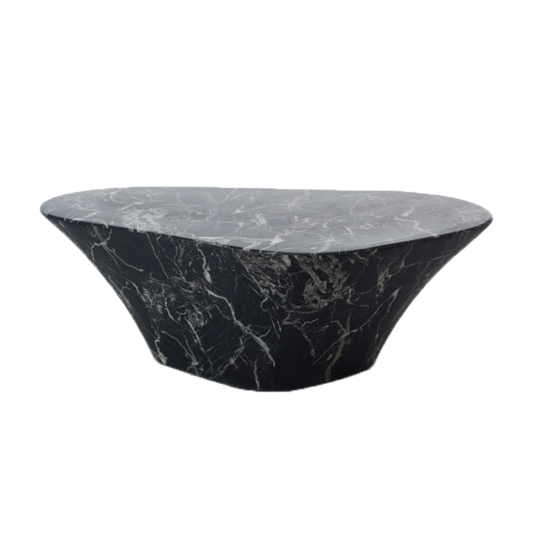 Table basse OVAL MARBLE LOOK Noir POLS POTTEN