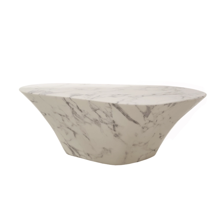 Table basse OVAL MARBLE LOOK Blanc POLS POTTEN
