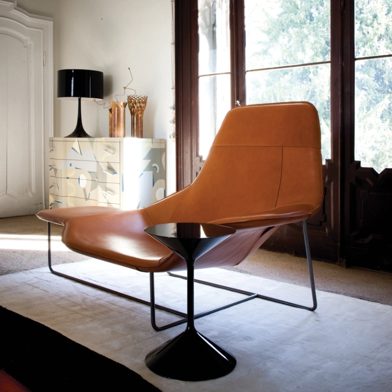 Table d'appoint guéridon TEMPO Noir ZANOTTA