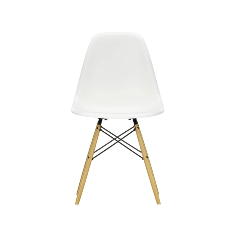 Chaise EAMES PLASTIC CHAIR DSW érable nuance de jaune Blanc VITRA