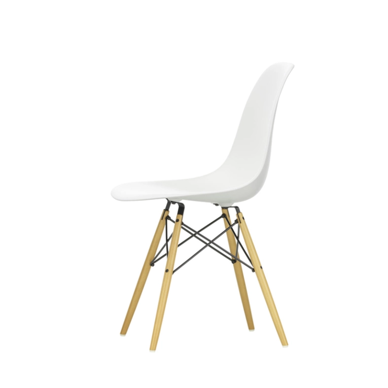 Chaise EAMES PLASTIC CHAIR DSW érable nuance de jaune Blanc VITRA