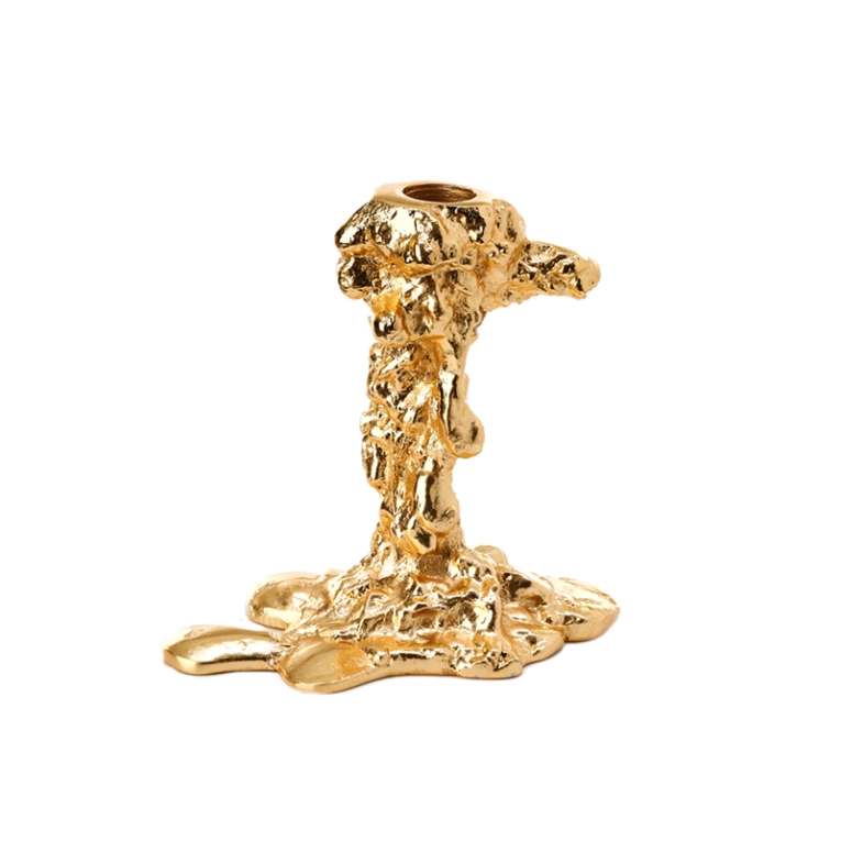 Photophore, bougeoir et bougie Bougeoir DRIP S Or POLS POTTEN