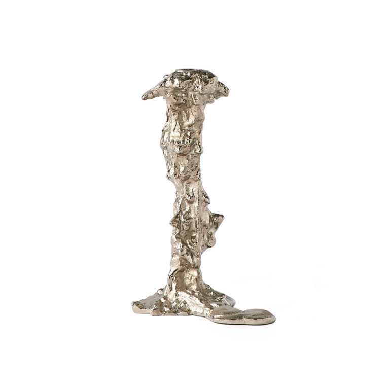 Photophore, bougeoir et bougie Bougeoir DRIP L Argent POLS POTTEN