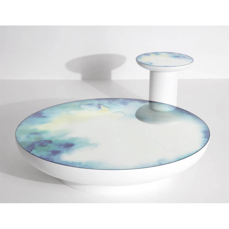 Table basse FRANCIS XL Aquarelle bleu-jaune PETITE FRITURE