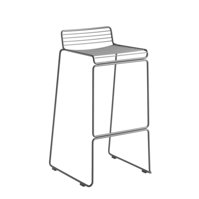 Tabouret haut HEE BARSTOOL H 75 Gris HAY