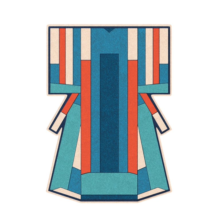 Tapis Tapis INÈS Bleu/Terracotta HARTO