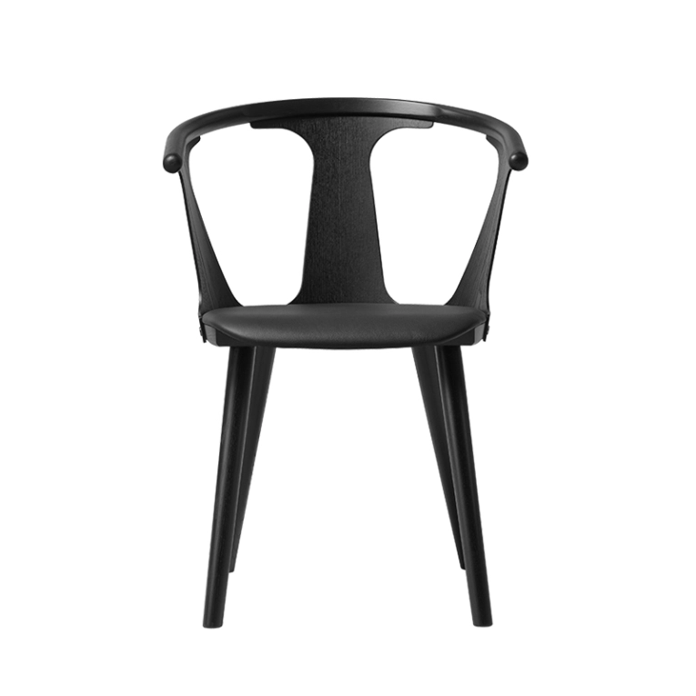 Chaise IN BETWEEN SK2 assise cuir Noir/ cuir noir AND TRADITION