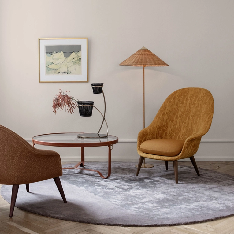 Table basse ADNET Ø 100 Cuir noir GUBI