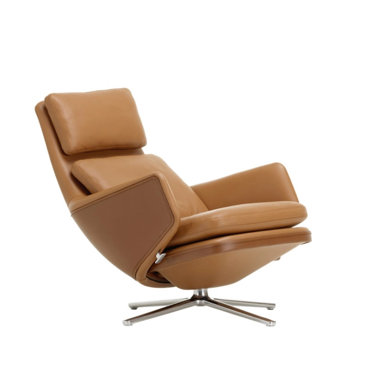 Fauteuil GRAND RELAX Cognac 97/ aluminium VITRA