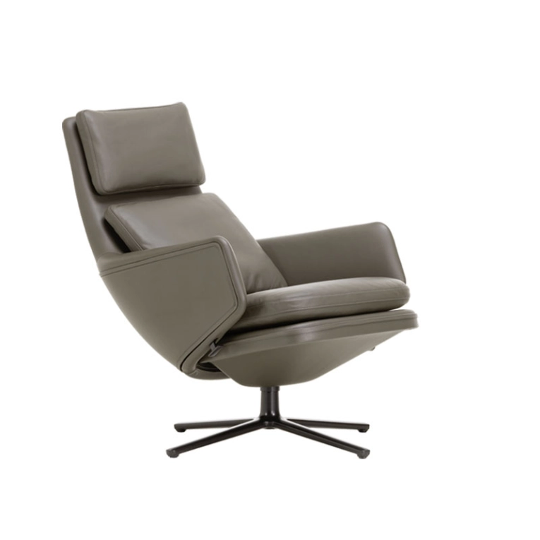 Fauteuil GRAND RELAX Gris Umbra 61/ noir VITRA