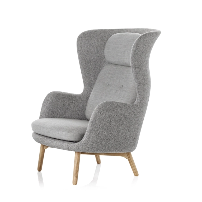 Fauteuil RO pieds bois Gris clair    Hallingdal 130  Canvas 124 FRITZ HANSEN