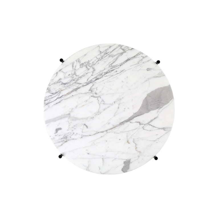 Table basse TS COFFEE Ø 55 Marbre Carrara blanc GUBI