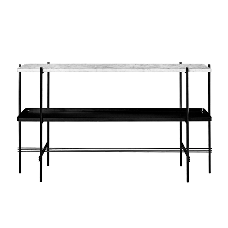 Console TS H 72 avec plateau Marbre Carrara blanc GUBI