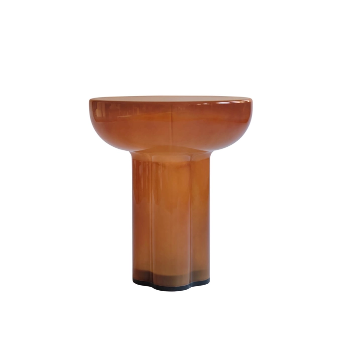 Table d'appoint guéridon CROWN TALL verre Caramel 101 COPENHAGEN
