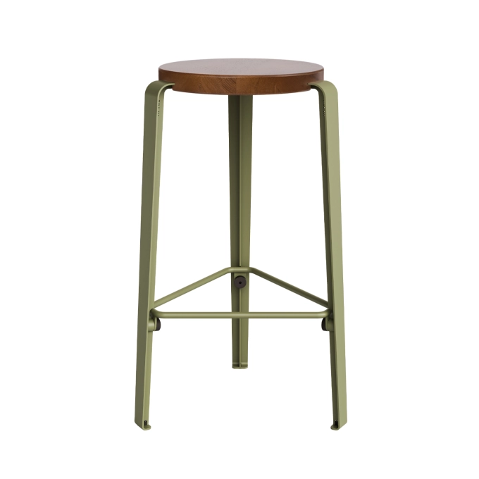 Tabouret haut MI LOU Chêne Teinté/Vert Kaki TIPTOE