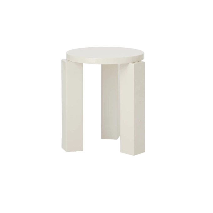 Tabouret ATLAS Ø 36 laqué Crème NEW WORKS