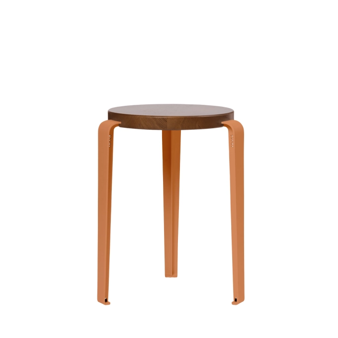Tabouret LOU Chêne Teinté/Rouge Tangerine TIPTOE