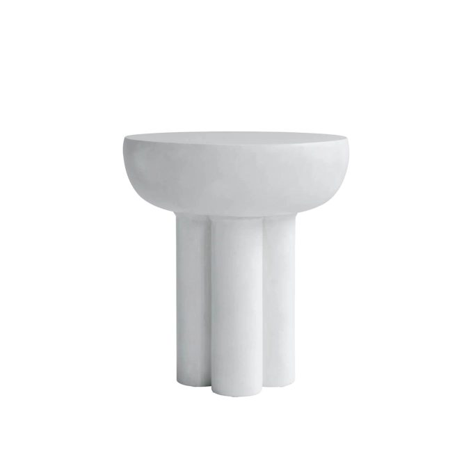 Table d'appoint guéridon CROWN TALL béton fibré Blanc os 101 COPENHAGEN