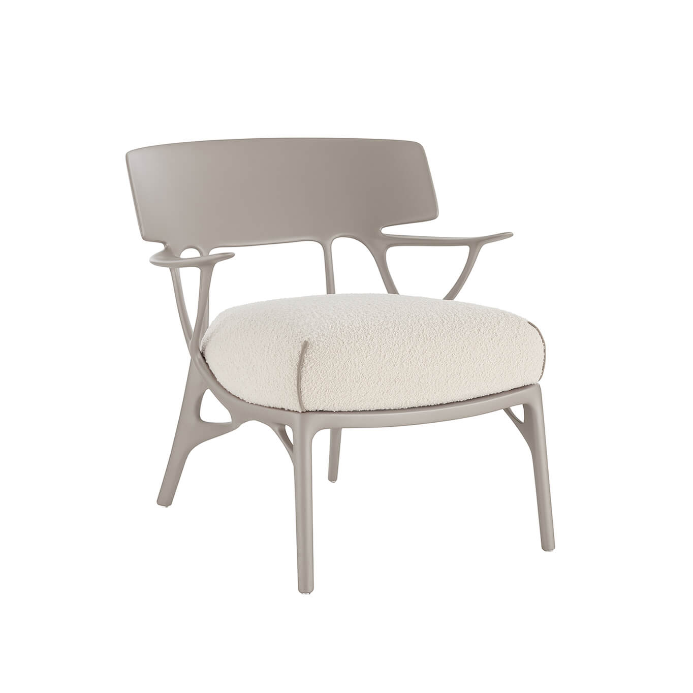 Fauteuil A.I. LOUNGE Gris/ Bouclé blanc KARTELL