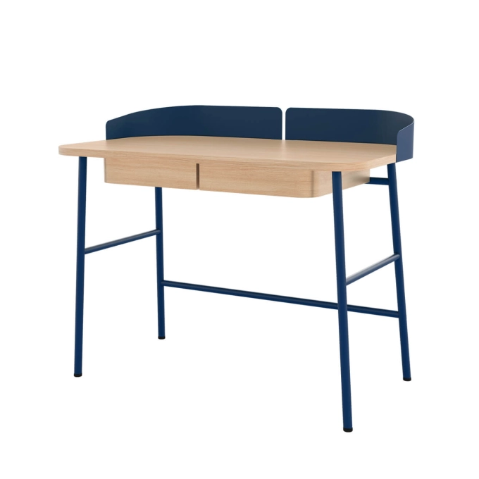 Bureau VICTOR Chêne/ bleu pétrole HARTO