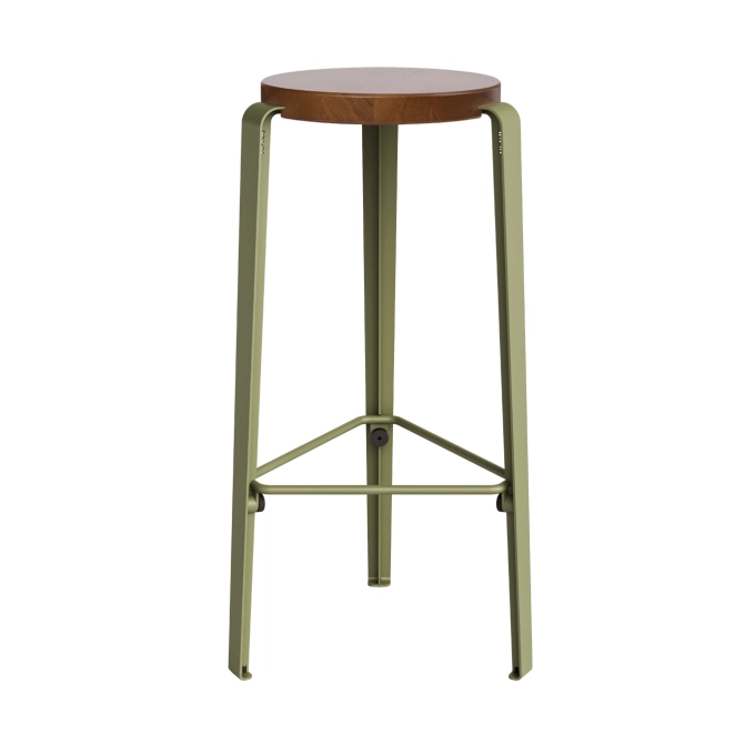 Tabouret haut BIG LOU Chêne Teinté/Vert Kaki TIPTOE