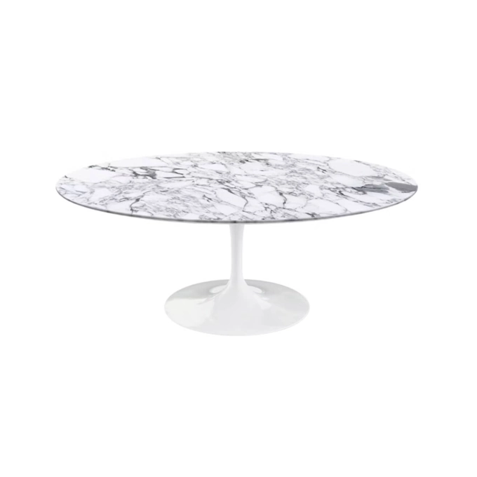 Table basse SAARINEN Ovale 107 x 70 Marbre Arabescato satiné mat KNOLL