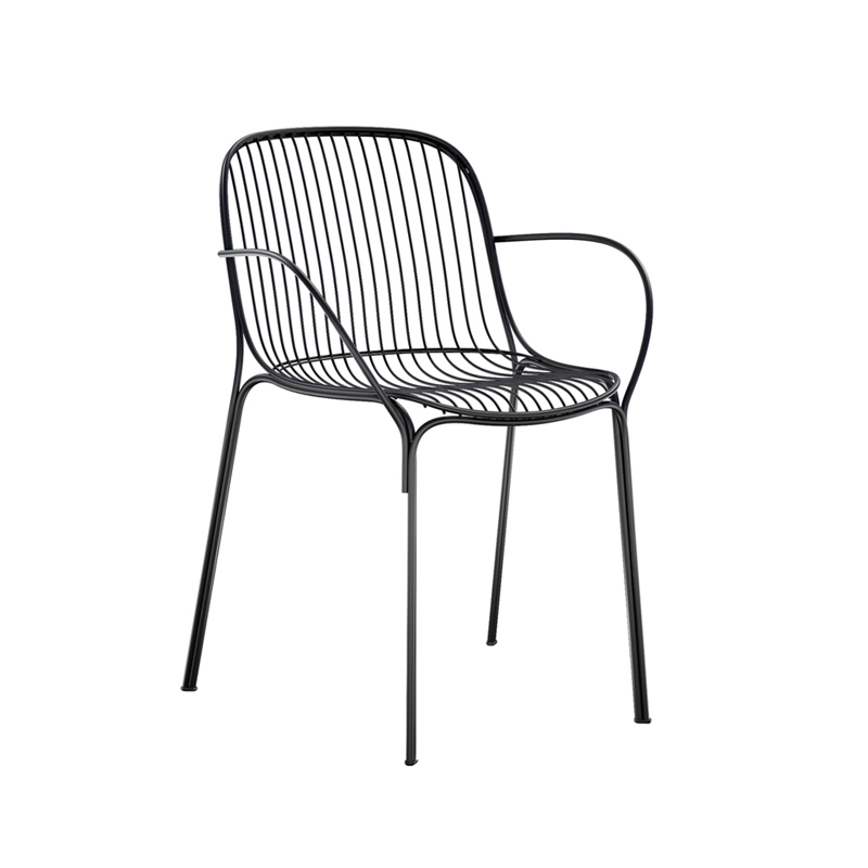 Chaise extérieur Chaise HIRAY avec accoudoirs Noir KARTELL