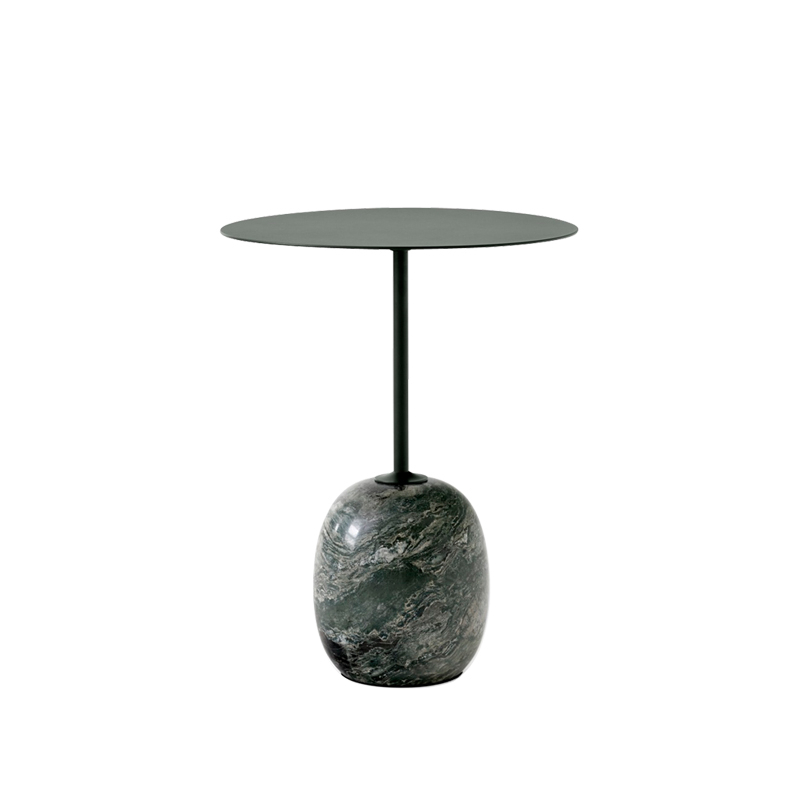 Table d'appoint guéridon LATO LN8 Vert foncé & marbre Verde Alpi AND TRADITION